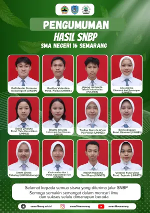 "SMA Negeri 16 Semarang Cetak Generasi Unggul melalui Kelulusan SNBP 2026"